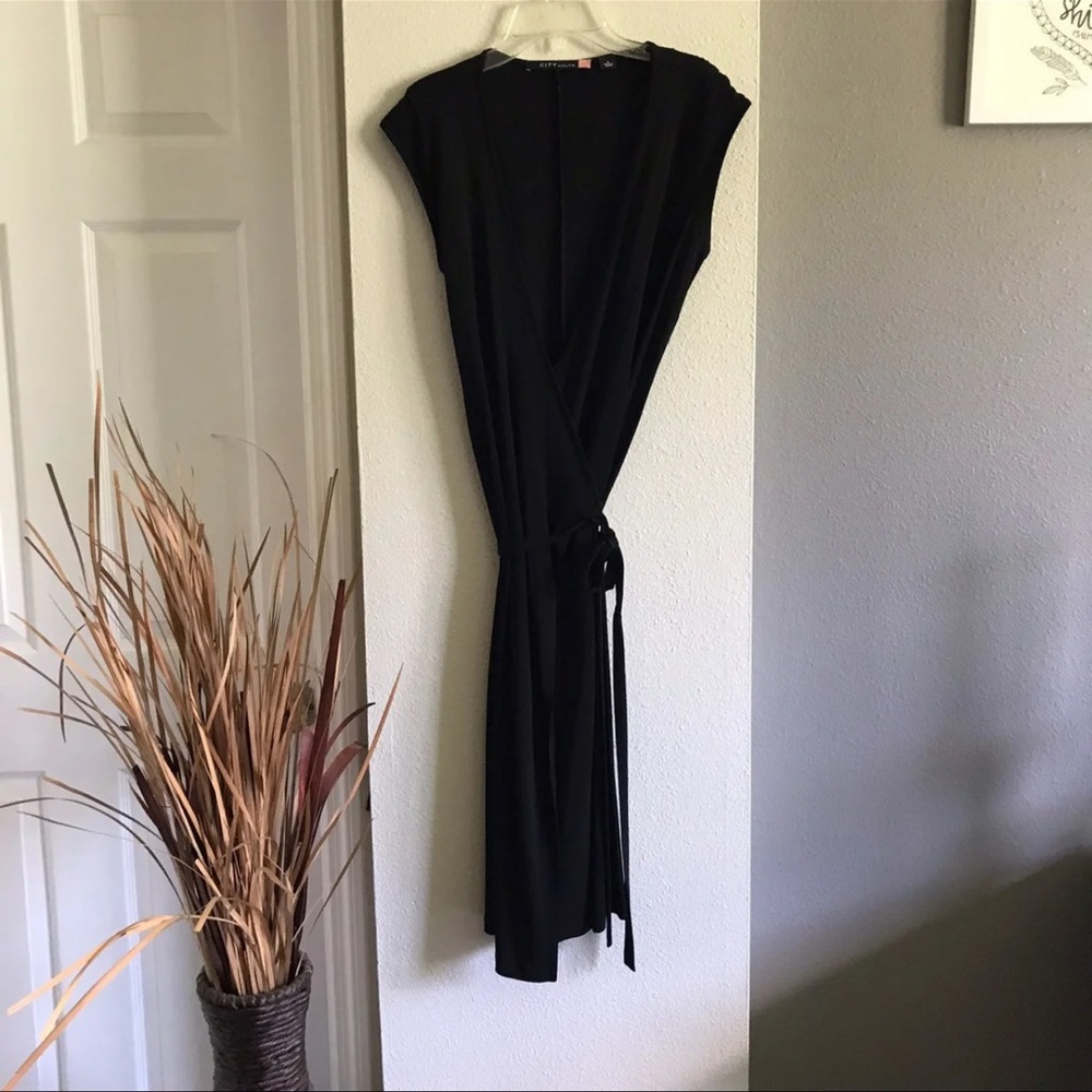 CITY unltd Black Wrap Dress